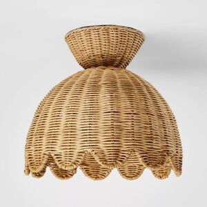 Studio McGee Scalloped Woven Flush Mount Ceiling Light - Threshold Lamps